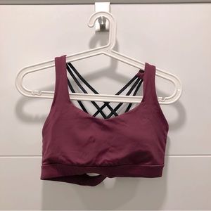 Burgundy/plum sports bra